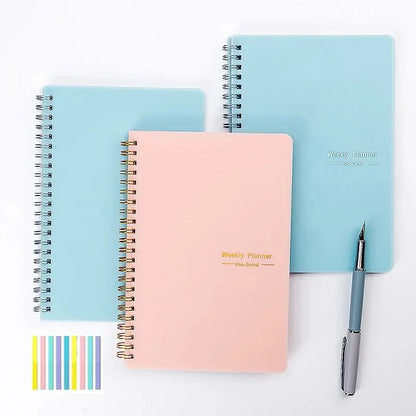 Weekly Undated Spiral Binding Notebook Agenda Planner A5