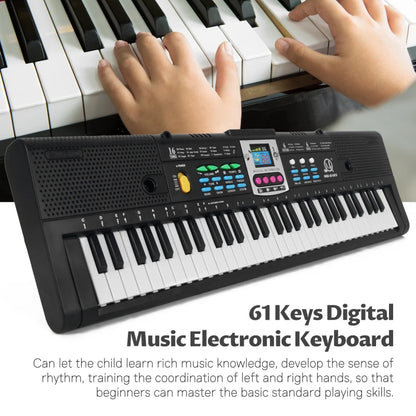61‑Key Kids Digital Keyboard – Multifunction Electric Piano with Microphone for Beginner Students