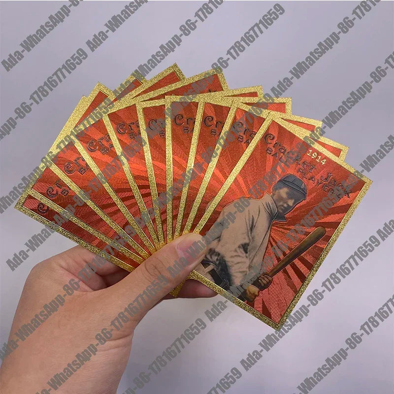 Classic 18 Types famous baseball player gold foil small cards for collection Gift and commemoration