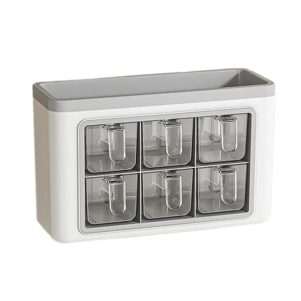Wall-Mounted Seasoning Storage Box Kitchen Pepper Storage Box Adhesive Wall Mounted Condiment Jar Set For Home Kitchen