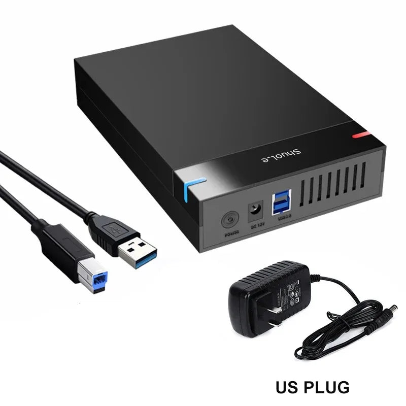 3.5 inch HDD Case USB 3.0 to SATA External Hard Drive Reader Support 10TB Hard Drive Enclosure High Speed Adapter for PC Lapop