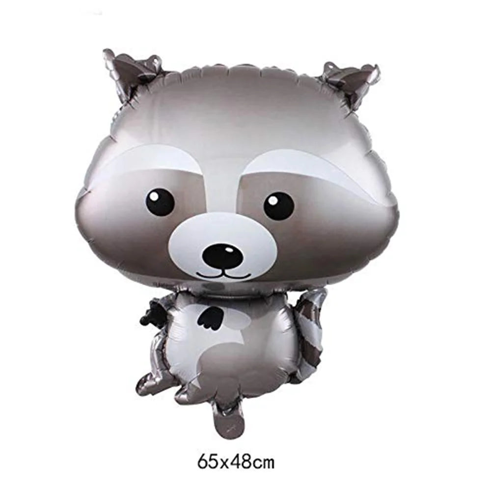 Woodland Animals Foil Balloon Set – Fox, Hedgehog, Raccoon, Deer & Bear Forest Theme Party Decor