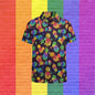 Men’s Rainbow Hawaiian Shirt – Short Sleeve Lapel Beach Top
