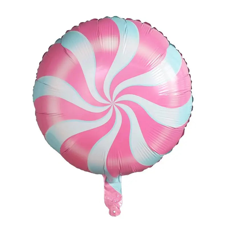 10pcs 18" Lollipop Swirl Foil Balloons – Candy Themed Round  Balloons for Birthday Party, Baby Shower, Carnival, Holiday Decor