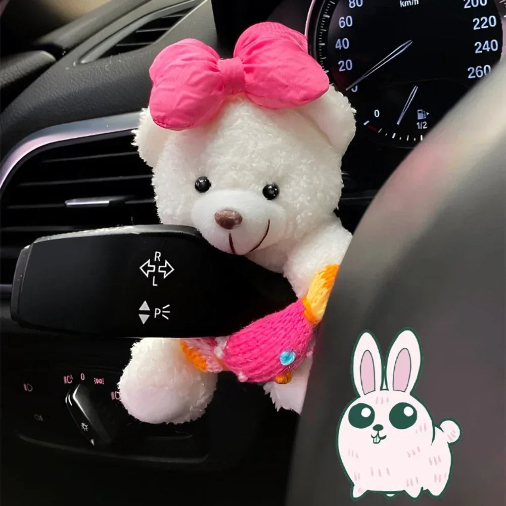 Cute Car Wiper Plush Ornaments – Capybara, Panda & Cat Turn‑Signal Switch Decorations