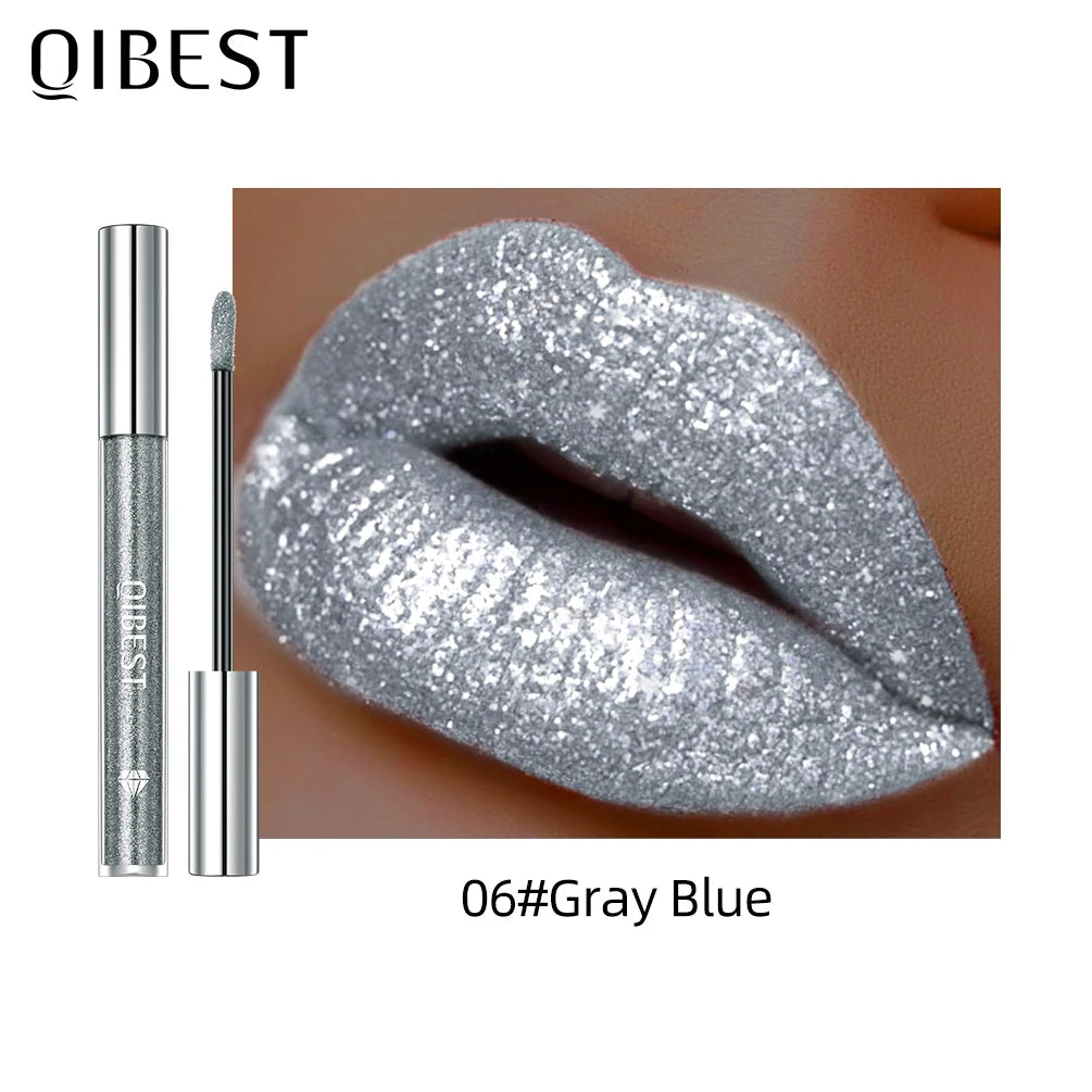 6 Colors Metallic Glitter Diamond Liquid Lipstick Waterproof Long Lasting Pearl Shiny