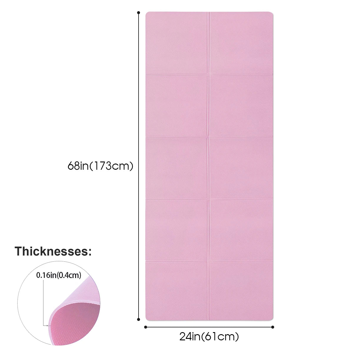 4MM Thick Anti-slip Sport Fitness  Exercise Yoga Pilates Gymnastics Mat Fitness Equipment