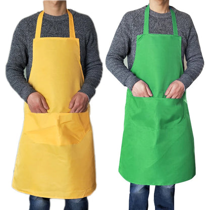 New Waterproof Oil Cooking Apron Chef Aprons Women Men Kitchen Apron with Front Pocket Dishwashing Cleaning Accessories Aprons