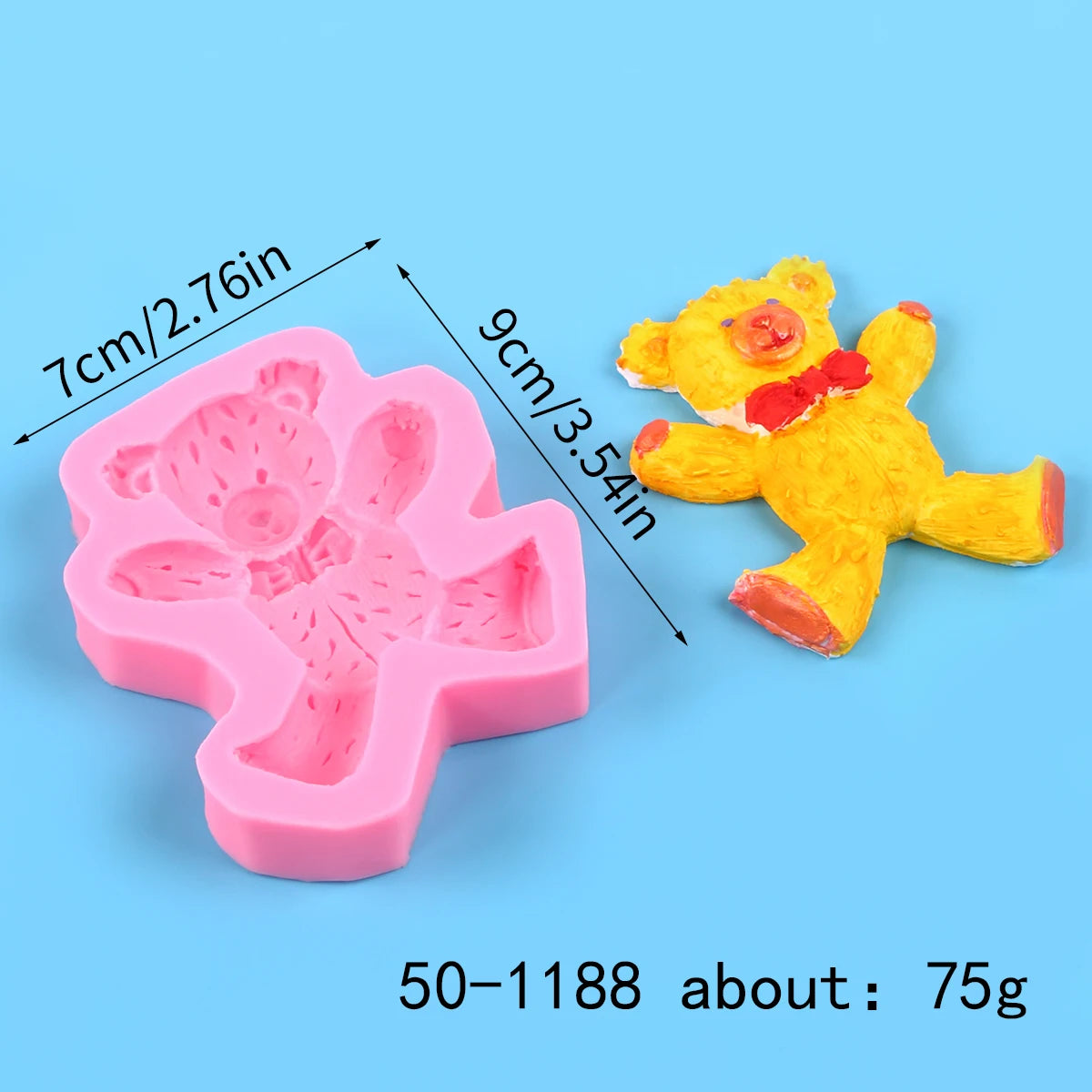 Bear Silicone Mold Cake Topper Fondant Chocolate Candy Cupcake Baking Cake Decorating Tools Polymer Clay Gum Paste Mold