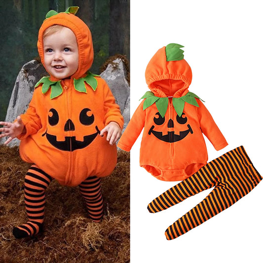 3 Month Baby Girls /Boys Halloween Clothes Sets Long Sleeve Fleece Zipper