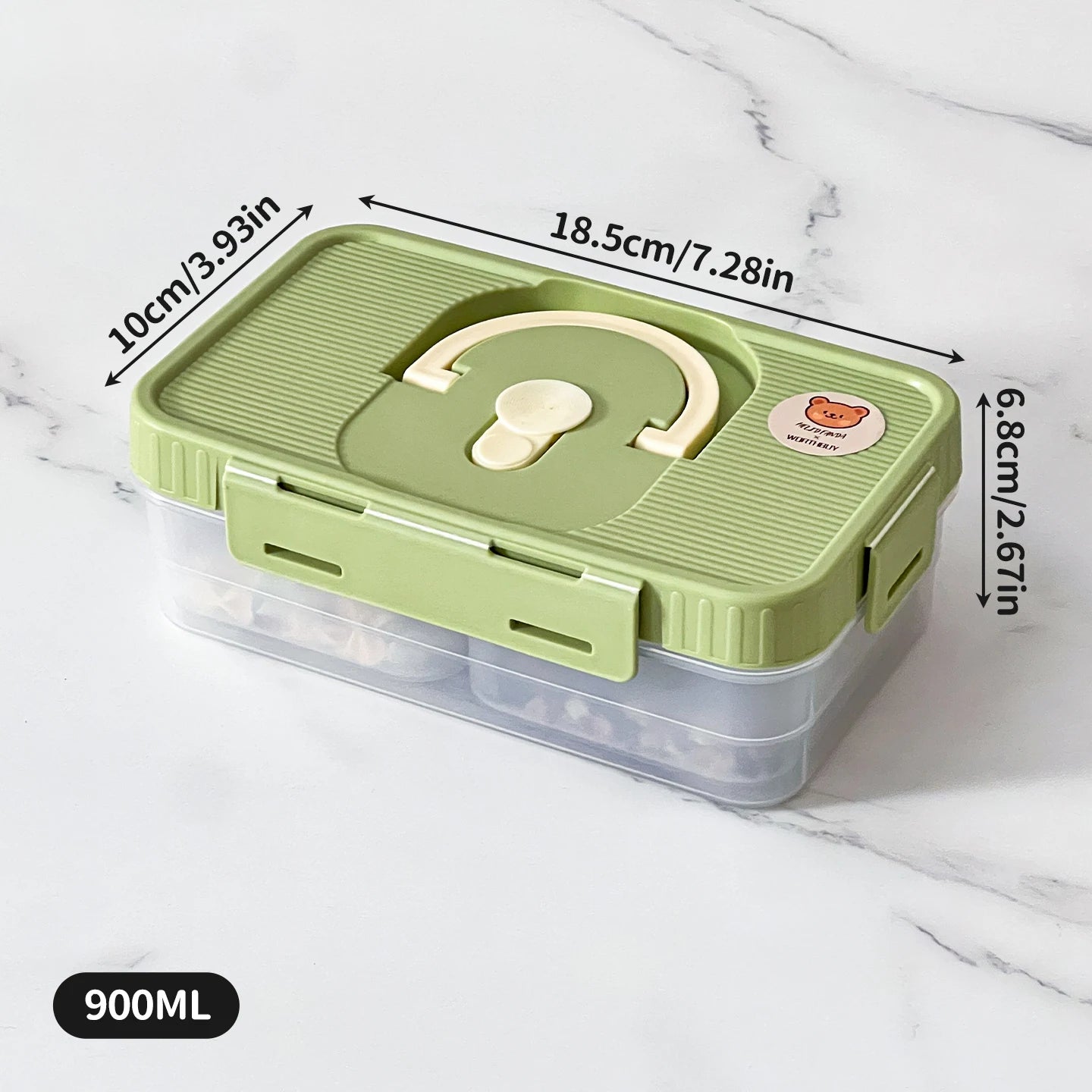 Plastic Divided Meat Food Storage Box Large Capacity Refrigerator Frozen Fresh-keeping Box Kitchen Sealed Storage Container