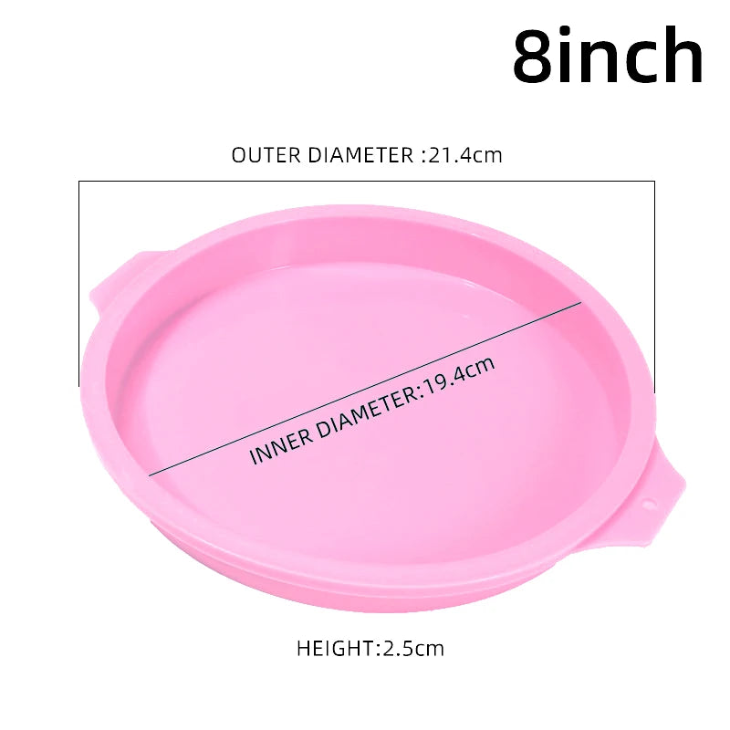 Round Silicone Cake Pan – 4/6/8in Non‑Stick Layer Mold for Baking