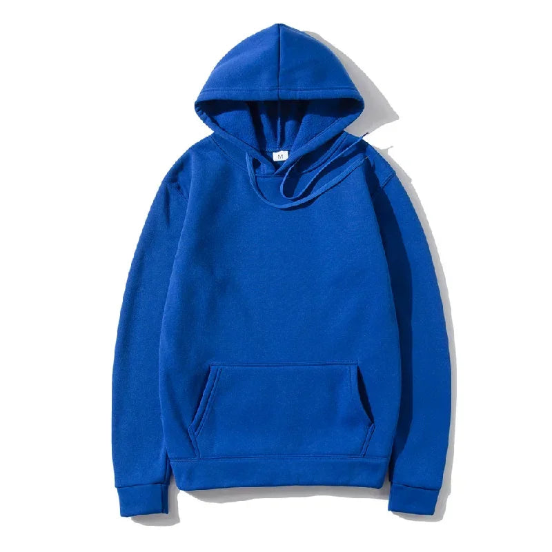 Men's and Women's Solid Color Pocket Pullover Hoodies