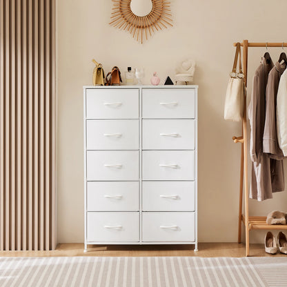 Wardrobe Drawers For With 10 Fabric Drawers and  Steel Frame For  Storage  Closet Bedroom Living Room JHK