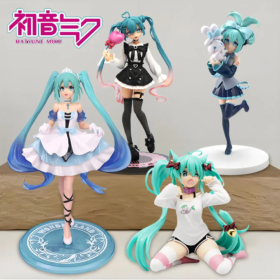 20CM Anime Hatsune Miku X Cinnamoroll Figure Anime Peripheral Collectible Models Decorative Decorations Children Kawaii Gift