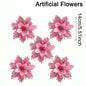 Christmas Glitter Artificial Flowers Tree Hanging Ornaments