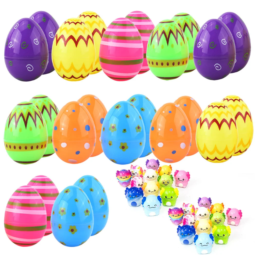 122-12PCS Easter Basket Stuffers with Stress Relief Toys Surprise Easter Eggs for Easter Egg Hunt Easter Party Favors Easter Egg