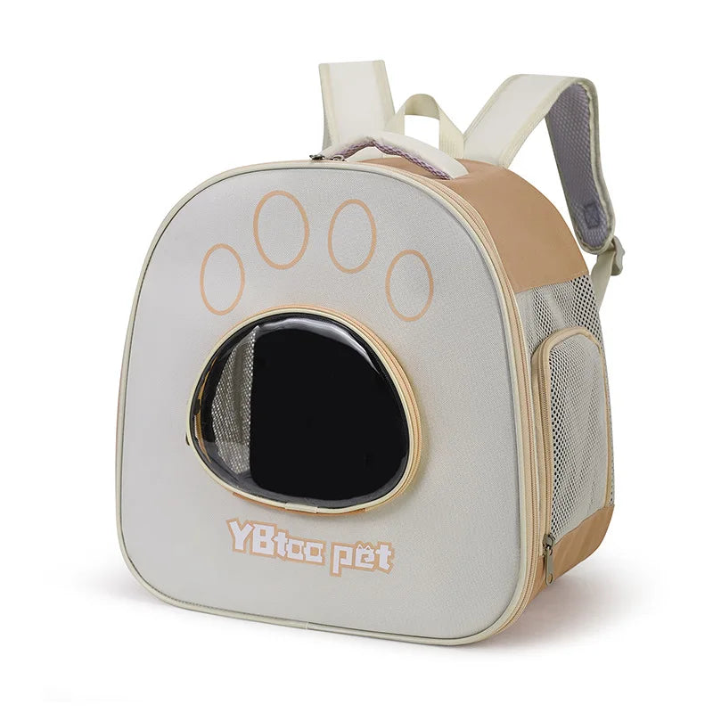 Cat backpack, outing schoolbag, double-shoulder pet bag, cat for travel, dog and cat supplies, transparent large-capacity portab