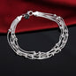 Fine 925 Sterling Silver Solid Chain Bracelet For Women Men Charm Party Gift Wedding party Fashion Jewelry