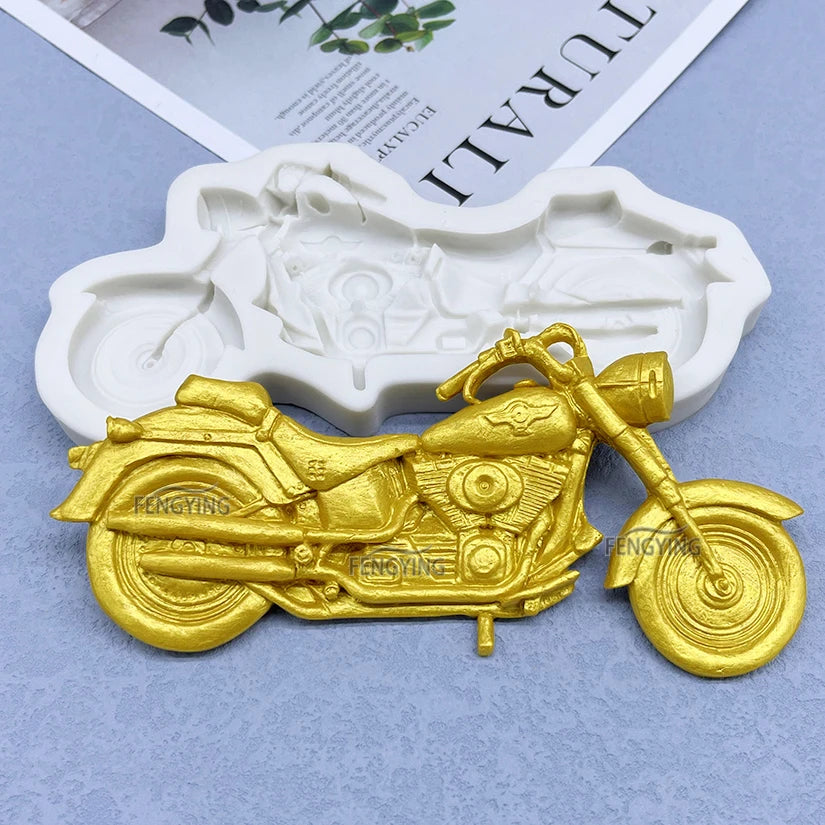 Motorcycle Shape Silicone Mold Fondant Cake Decorating Tools Cupcake Chocolate Mold