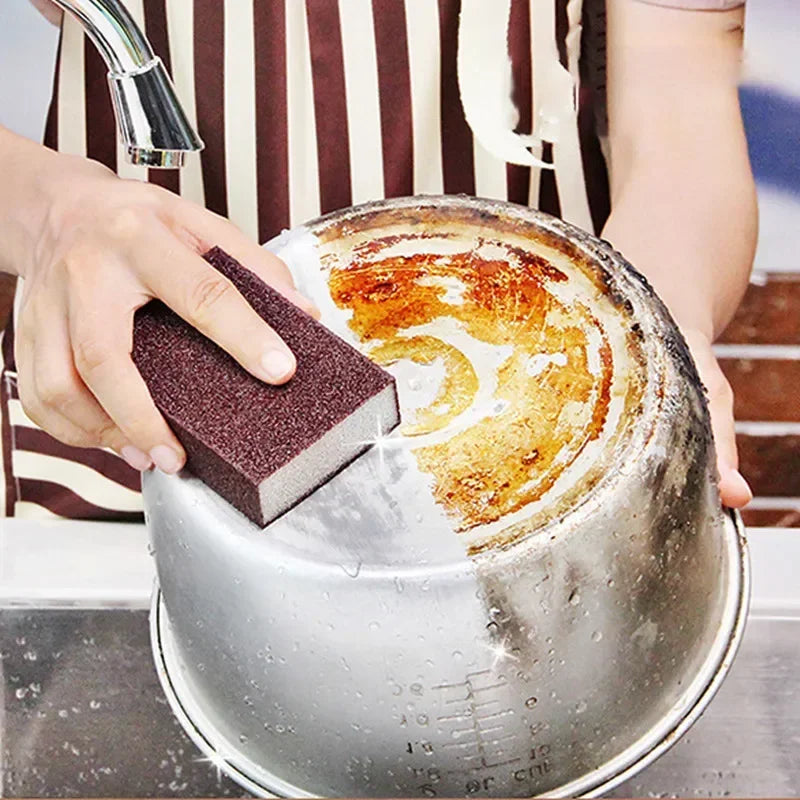 8/1Pcs Magic Sponge Eraser Carborundum Removing Rust Cleaning Brush Descaling Clean Rub for Cooktop Pot Kitchen Sponge