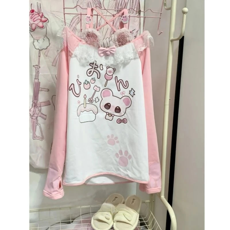 Subculture T Shirts Y2K Clothing Tees for Women  Gothic Punk Harajuku Gothic Unique T-shirts Fashion Japanese Kawaii Long Sleeve
