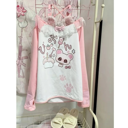 Subculture T Shirts Y2K Clothing Tees for Women  Gothic Punk Harajuku Gothic Unique T-shirts Fashion Japanese Kawaii Long Sleeve
