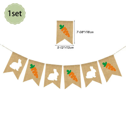 Happy Easter Party Decorations – Bunny & Egg Paper Plates with Cute White Rabbit and Carrot Foil Balloons, Kids Party Supplies & Favors