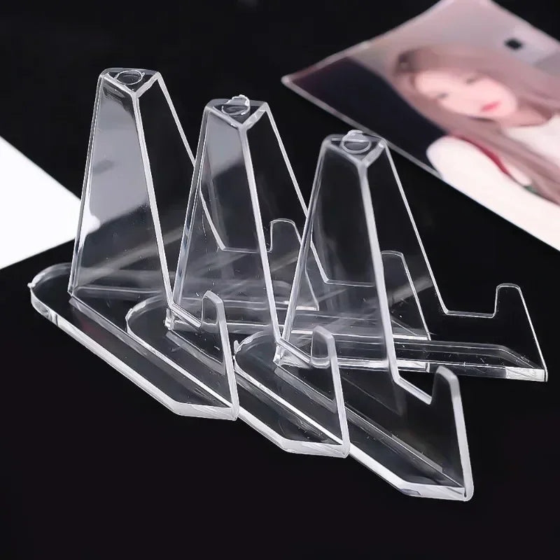 10-1PCS Magnetic Cards Holder for Trading Card Support Set Arcylic Triangle Card Display Stand Waterproof Transparent Protector