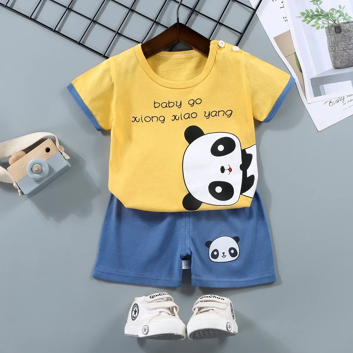 2Pc Children's Boys Girl T-shirt Shorts Summer Sets