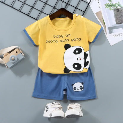 2Pc Children's Boys Girl T-shirt Shorts Summer Sets
