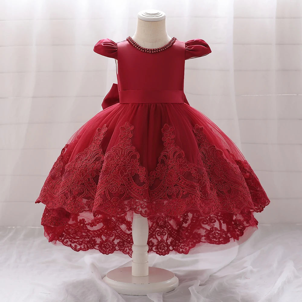 Toddler Girl Evening Party Princess Dress Baby Big Bow Tutu Gown Kids Birthday Wedding Ceremony Costume Gala Clothes Vestidos