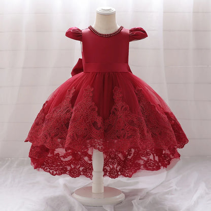 Toddler Girl Evening Party Princess Dress Baby Big Bow Tutu Gown Kids Birthday Wedding Ceremony Costume Gala Clothes Vestidos