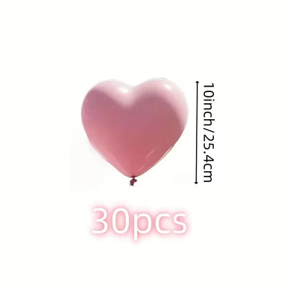 30‑Pack Pink Heart‑Shaped Latex Balloons for Valentine’s Day, Weddings & Festivals