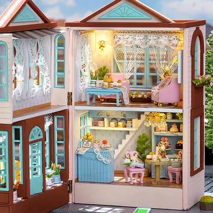 DIY Wooden Doll Houses Mini Assembly Handmade Small House Creative Scene Decoration DollHouse For Toys Birthday Gifts