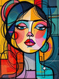 Abstract Couple Portrait 5D Diamond Painting – DIY Rhinestone Diamond Embroidery Art for Home Décor & Gifting