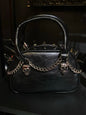 Gothic Punk Skull Tote – Dark Chain Leather Shoulder Bag for Women