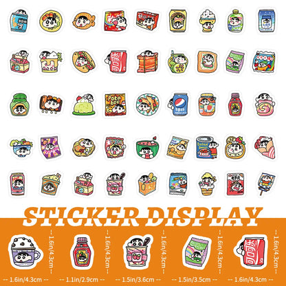 103pcs New Style Crayon Shin-chan Personalized Creative DIY Handbook Stickers Mobile Phone Skateboard Decoration Stickers