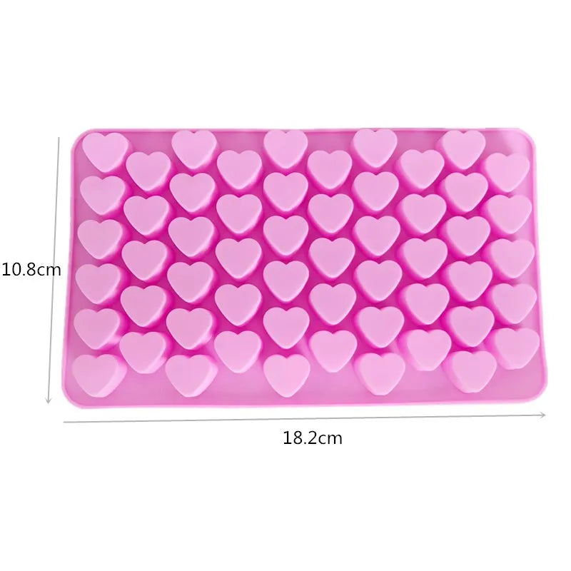 55 Small Heart Shaped Silicone Cake Mold Heart Chocolate Pastry Molds DIY Baking Decoration Kitchen Ice Cube Crystal Epoxy Mould