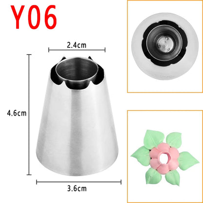Romia Cookie Nozzles Stainless Steel Russian Nozzles Pastry Tube Icing Piping Tips Cake Cookies Dessert Decor Bake Tool