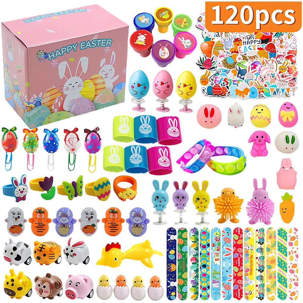 122-12PCS Easter Basket Stuffers with Stress Relief Toys Surprise Easter Eggs for Easter Egg Hunt Easter Party Favors Easter Egg
