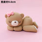 Cute Bear Ornament Cake Topper Pink Blue Cartoon Bear Soft Rubber Doll Boy Girl First Birthday Party Cake Decoration Baby Shower