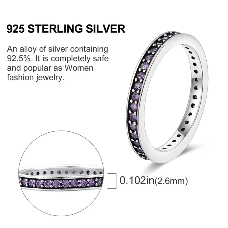 925 Sterling Silver Ring – Colorful Cubic Zirconia Women’s Wedding & Engagement Jewelry