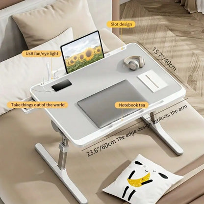 Adjustable Height And Angle Folding Desk, Home Office Computer Desk, Portable Laptop Desk Foldable Laptop Bed Tray Desk