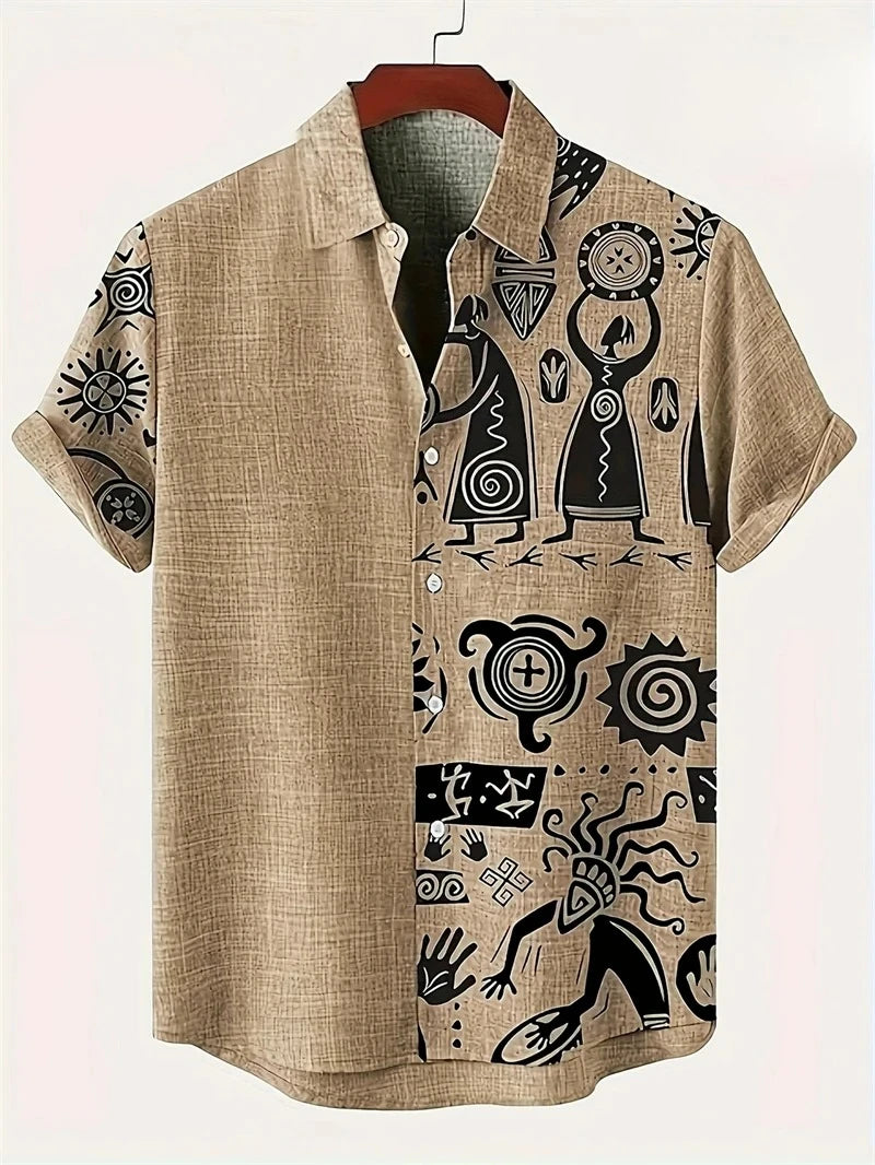 Men’s 3D Paisley Hawaii Shirt – Oversized Boho Summer Top