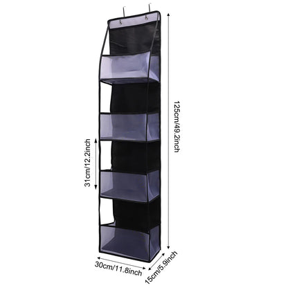 4/6-Tier Hanging Storage Bag Foldable Organizer Over-The-Door Holder For Hair Accessories Snacks Toys Clothes Storage Holder