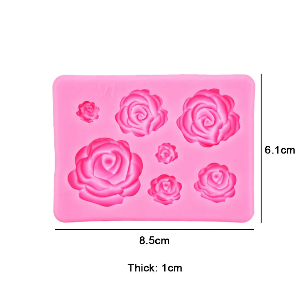 Silicone World DIY Rose Flowers Petal Silicone Mold Cake Baking Decoration Fudge Chocolate Mold Handmade Soap Tools