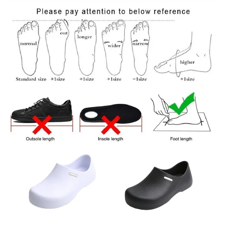 High Quality White Chef Shoes for Men Hotel Restaurant Kitchen Waterproof Work Shoes Catering Anti-Slip EVA Cook Waiter Shoess