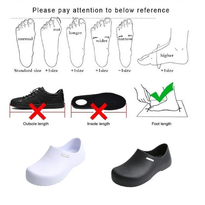 High Quality White Chef Shoes for Men Hotel Restaurant Kitchen Waterproof Work Shoes Catering Anti-Slip EVA Cook Waiter Shoess