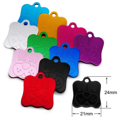 Random Mix 100pcs Aluminum Blank Dog Cat ID Pendant Engravable Ornament Tag Plates